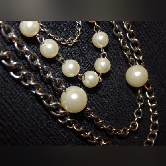 Handmade silver chain and pearl 3pc set - Picture 6 of 8